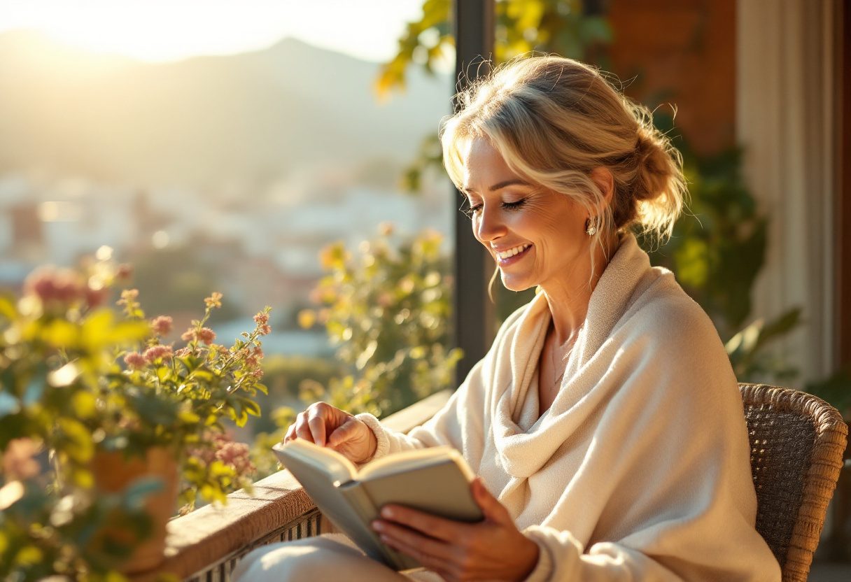 Mujer disfrutando bienestar femenino