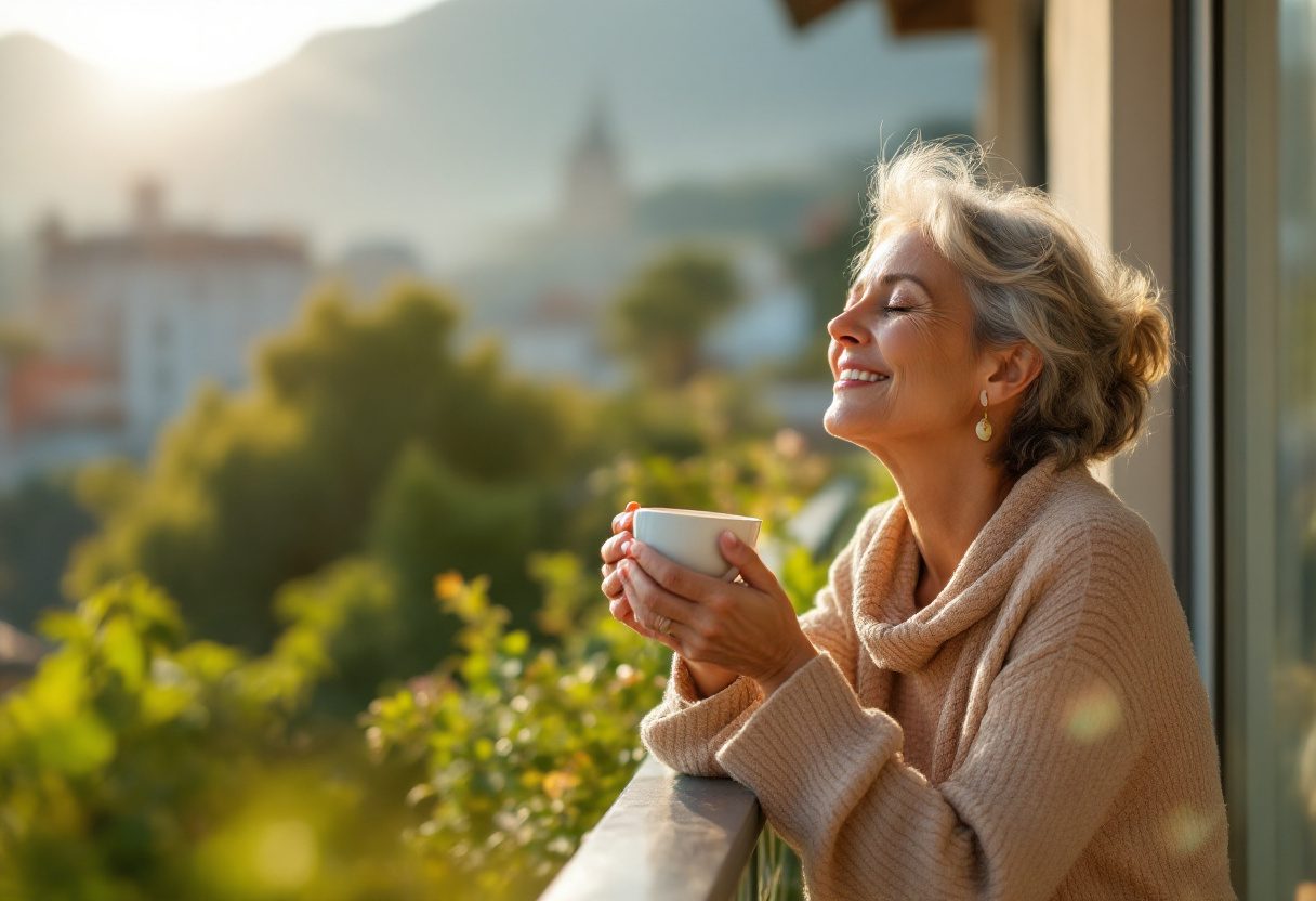 Mujer disfrutando de bienestar y comodidad diaria