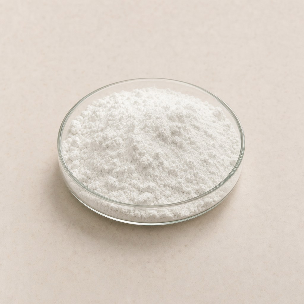 Ingrediente vitamínico en polvo sobre fondo claro.