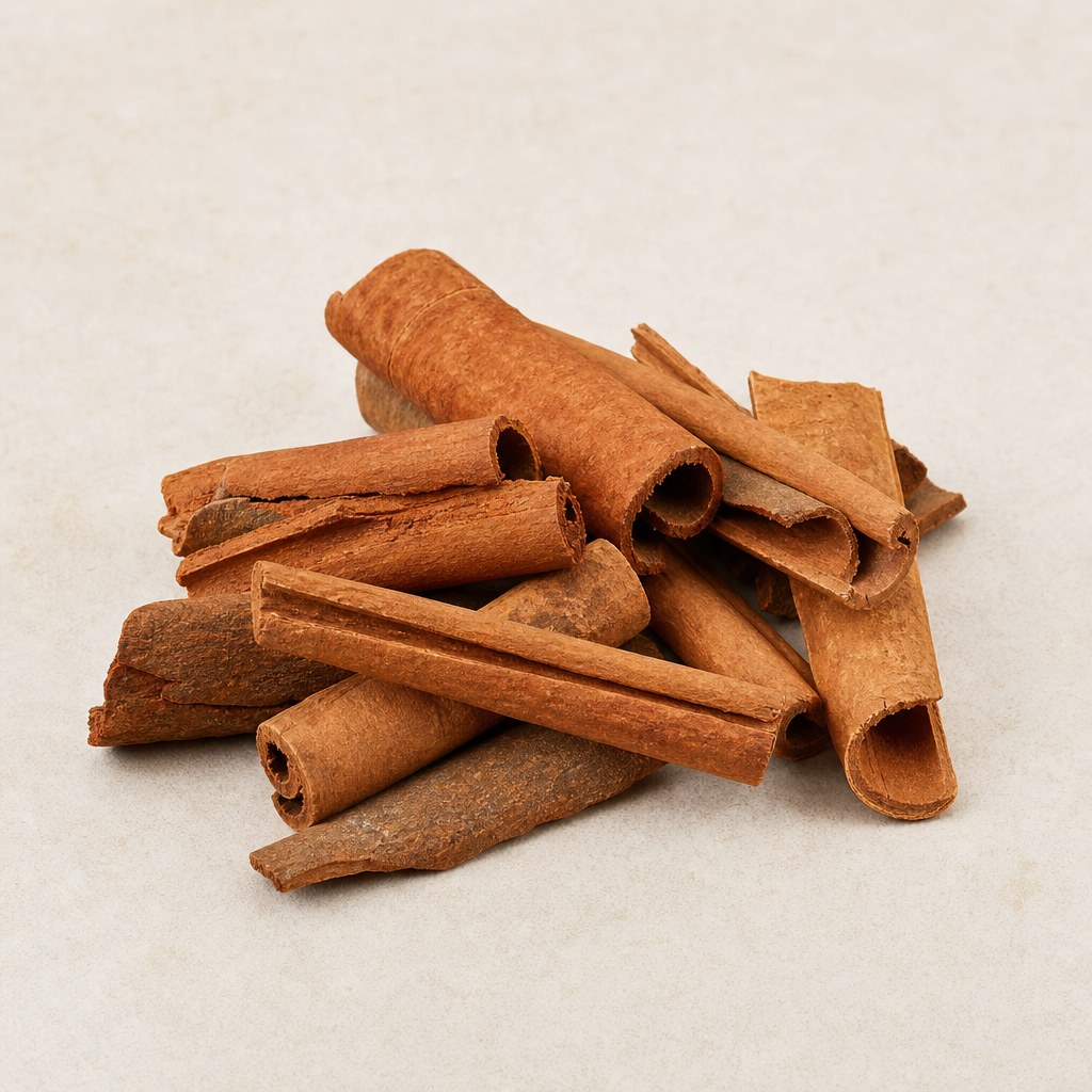 Zimtrinde von Cinnamomum cassia als Rohstoff.