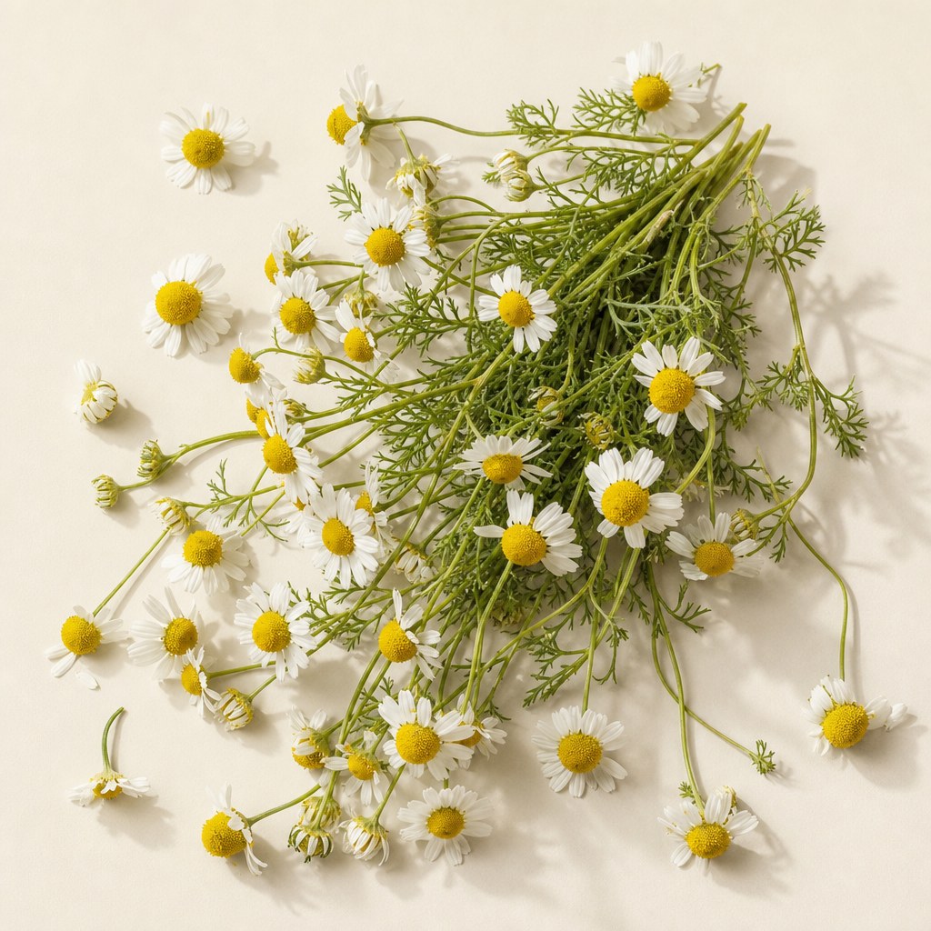 Flores de manzanilla, Matricaria recutita.