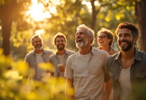 Hombre adulto realizando actividades cotidianas con energía