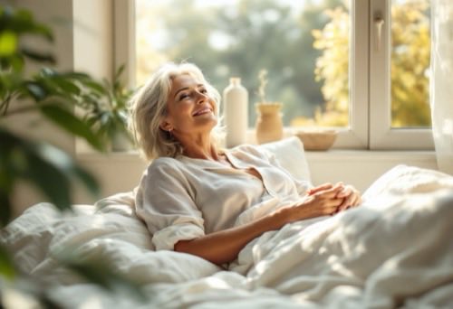 Soin du corps avec une crème sur la peau