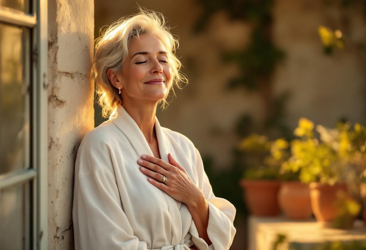 Donna che pratica attività all'aperto in armonia con il proprio benessere quotidiano