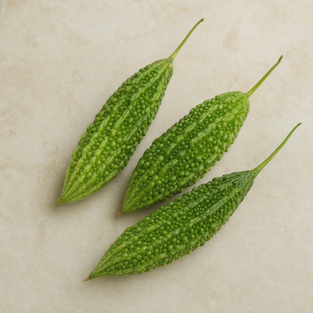 Frutos frescos de melón amargo.