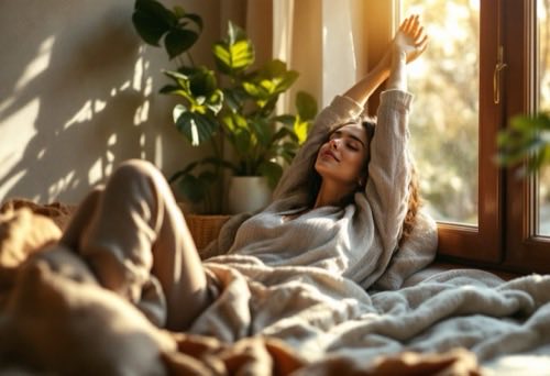 Persona relajándose después de aplicar crema corporal