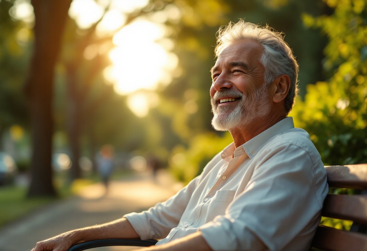 Hombre adulto mostrando bienestar y energía
