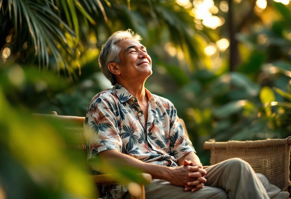 Active man enjoying outdoor lifestyle with wellness focus