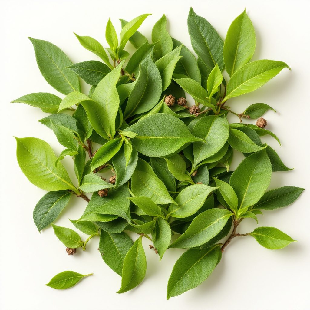Green tea leaves