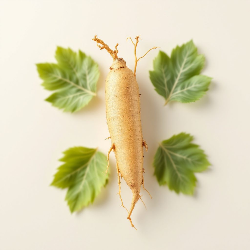 Radice di Ginseng su sfondo neutro