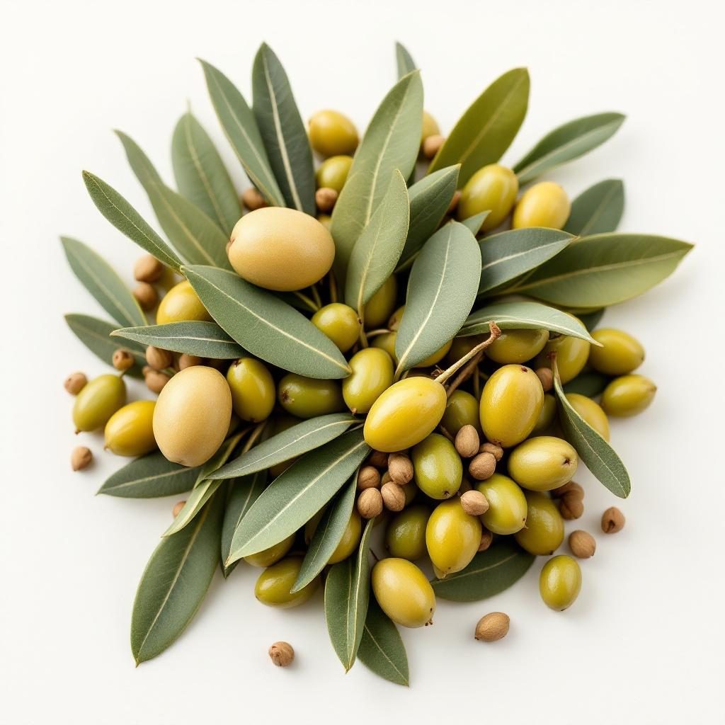 Olive leaves and olives natural extract source