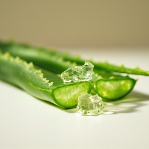 Hojas de aloe vera frescas con gel transparente