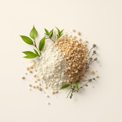 Glicerina vegetal em frasco de vidro com plantas