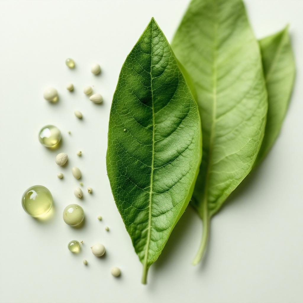Extracto de planta verde natural en entorno orgánico