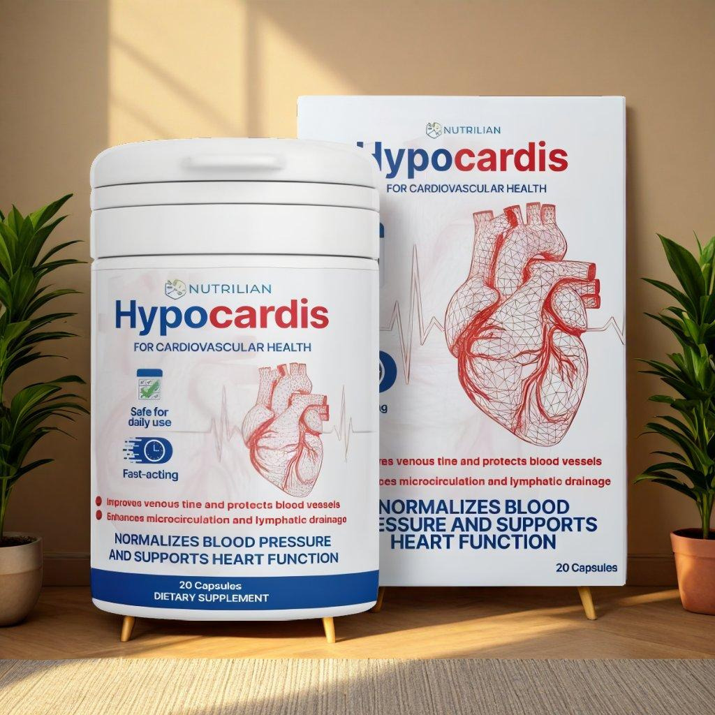 Hypocardis produkto pakuotė iš arti