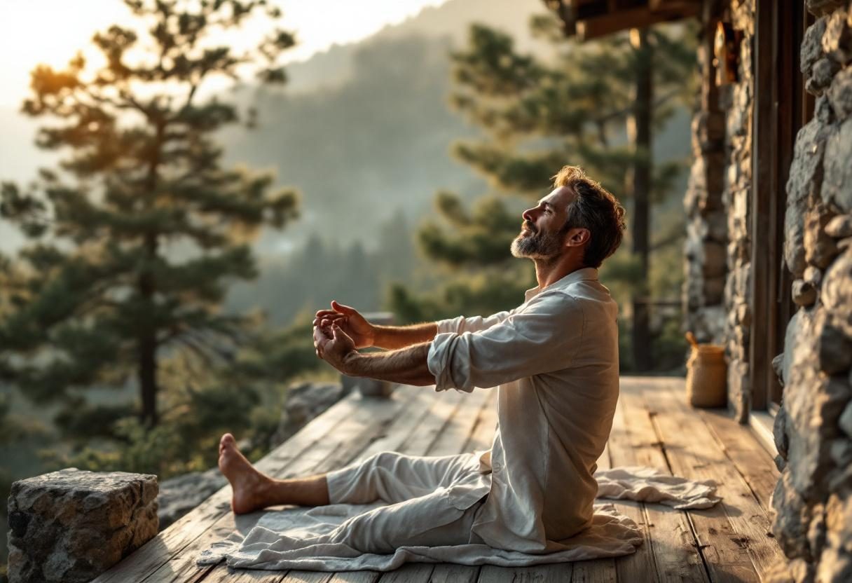 Momento de tranquilidade e relaxamento com ambiente natural e sereno