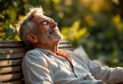 Uomo adulto che si sente bene, stile di vita attivo