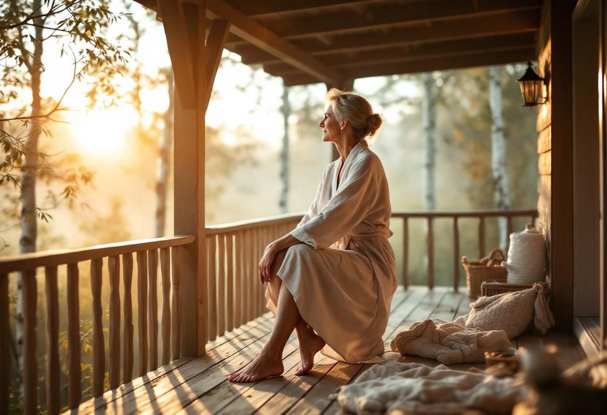 Frau mit gesunden Beinen beim Spaziergang in der Natur